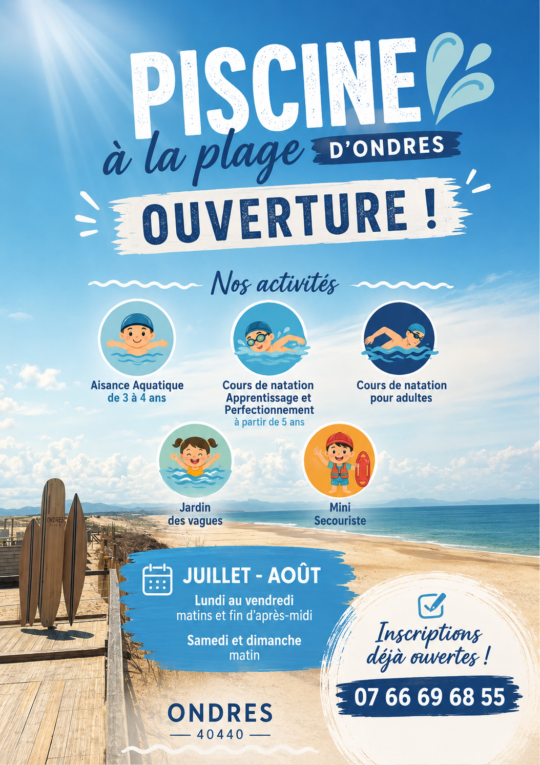Piscine de la plage à Ondres